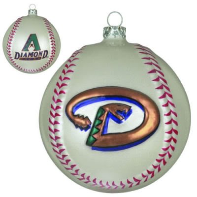 ARIZONA DIAMONDBACKS BASEBALL CHRISTMAS ORNAMENTS (2)