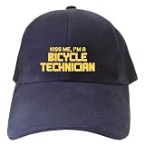 CAPS NAVY BLUE EMBROIDERY  KISS ME , I'M BICYCLE TECHNICIAN 