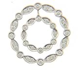 14k White Gold 36 Diamonds Victorian Slide Pendant