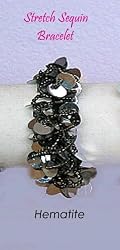 Bracelet - B333 - Stretch Sequin - Hematite