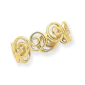 14k Scroll Toe Ring by 