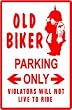 OLD BIKER PARKING sign street motorcycle CUTE
