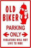 OLD BIKER PARKING sign street motorcycle CUTE