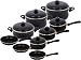 Magefesa Tuscany Enamel On Steel Black Matte 15 Piece, Cookware Set