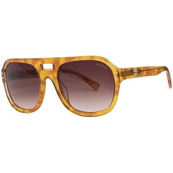 Vestal Republics Adult Hand Formed Acetate Lifestyle Sunglasses w/ Free B&F Heart Sticker Bundle - Polished Honey Tortoise/Brown Fade/Gold