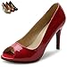 Ollio Women's Shoe Open Toe High Heel Enamel Basic Pump
