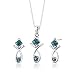 Sterling Silver 2.00 carats total weight Multishape London Blue Topaz Pendant Earrings and 18 inch Necklace Set