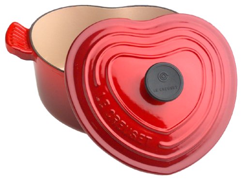Le Creuset Enameled Cast-Iron 2-Quart Heart Casserole, Red