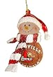 2.75" NCAA Louisville Cardinals Basketball Striped Snowman Christmas Ornament