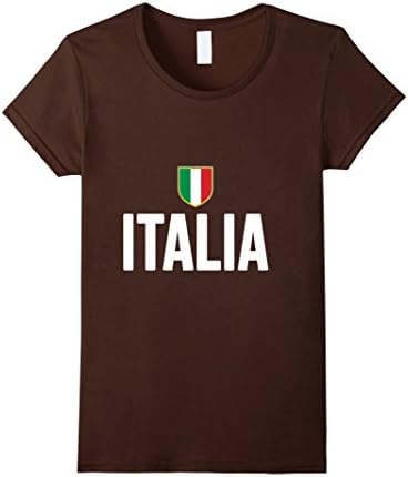 Women's Football Italy Italia Soccer T-Shirt XL Brown