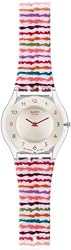Swatch Women's CORE COLLECTION SFP113 Red Plastic Quartz Watch with Silver Dial