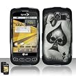 Black Ace Spade Skull Poker Card Design Rubberized Snap on Hard Shell Cover Protector Faceplate Skin Case for Sprint LG Optimus S LS670, Virgin Mobile Optimus V, USCellular Optimus U + LCD Screen Guard Film