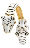 Kenneth Jay Lane Women's KJ4460-WT Gold-Tone And White Double End Tiger Cover Watch