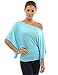 PattyBoutik Women's Kimono Sleeve One Shoulder Tops