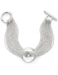 Bling Jewelry Sterling Silver Disc Mesh Multi-Chain Bracelet 7 Inch