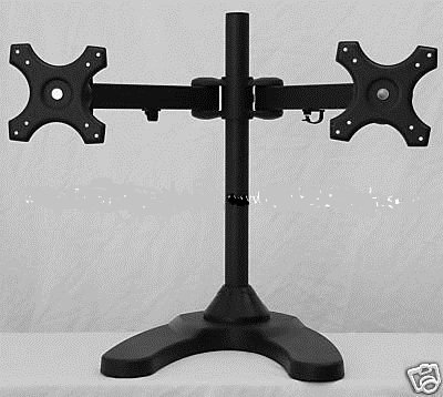 Dual Freestanding Monitor Stand holds monitors up to 22 widescreen. Uses standard Vesa mount.