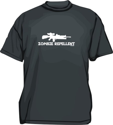 ZOMBIE REPELLENT Machine Gun Logo Men's Tee Shirt 5XL-Olive