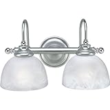 Progress Lighting P3259-08 2-Light Bath Bracket with Faux Alabaster Glass, Brushed Platinum Progress Lighting P3259-08 2-Light Bath Bracket with Faux Alabaster Glass, Brushed Platinum