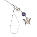 Hand Crafted Cellular Phone Charm - Gaelic Butterfly W Purple Crystal