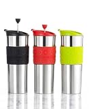 Bodum Stainless Steel Vacuum Travel Mug with Silicone Grip