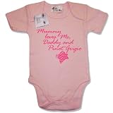Dirty Fingers  Mummy loves Me, Daddy and Pinot Grigio  Baby & Toddler Short Sleeve Bodysuit / BabyGrow, 3-6 months, Pink