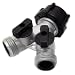Heavy-Duty Zinc 3-Way Hose Spigot Faucet Adapter - Dual Shut-Off