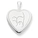 Sterling Silver 16mm Cat Heart Locket