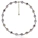 18k Gold Overlay Sterling Silver Multi-Gemstone Oval & Diamond Necklace, 16