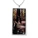 California Redwood Tree Stream Reflections Handmade Jewelry for Men or Unisex Dog Tag Style