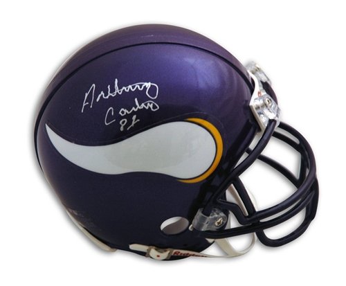 Anthony Carter Autographed/Hand Signed Minnesota Vikings Mini Helmet