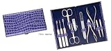 3 Swords - 11 Piece Manicure & Pedicure Case, made of high quality Croco Leather imitation, Grade: Made in Solingen