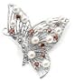 Sterling Silver Pearl and Garnet Butterfly Pin Brooch