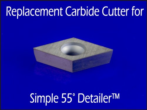 Replacement Carbide Cutter Insert for Full and Mid Size Simple 55 Degree Detailer Wood Lathe Tool