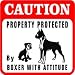CAUTION: BOXER PROTECTION dog warn sign