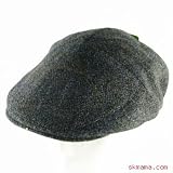 100% WOOL HERRINGBONE IVY DRIVER GOLF CAP HAT * CHARCOAL GRAY - Large - Extra Large