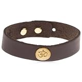 OM Leather Bracelet with 24 Karat Gold