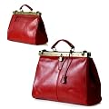 ital. echt LEDER Mega Weekender XXXL Tasche Doktortasche Klassiker Design rot