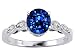 1.31 cts Lab Created Sapphire Engagement Ring - 14kt White or Yellow Gold