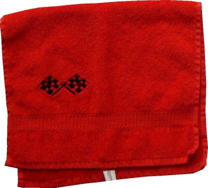 Handtuch mit Bestickung Rennflagge