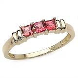 0.55 Carat Genuine Orange Sapphire Vermeil Ring