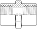 Adaptall 8043-08-06 Series 8043 Straight Coupling Adapter, 1/2"-14 Female BSPP x 3/8"-19 Female BSPP, x BSPP, Brass