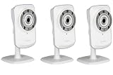 Camera reseau domestique sans fil avec vision nocturne avec mydlink 128 MB Blanc - Lot de 3