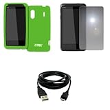 EMPIRE Neon Green Silicone Skin Case Cover + Mirror Screen Protector + USB  ....
