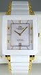 Oniss Men's Caprice II White Ceramic Watch with Gold Trim on603-mg-wht
