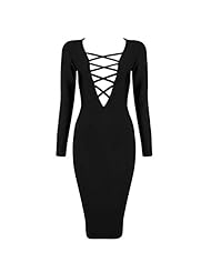 Plunging Neck Long Sleeves Cocktail Stretchy Nylon/Rayon/Spandex Bandage Dress/Bodycon Dress/Club Dress/Evening Dress/Party Dress/Wedding Dress 