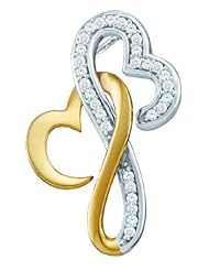 10KT White Gold 0.10 CTW Diamond HEART Pendant