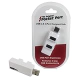 USB 2.0 Two Way Compact 3 Port Hub - The Original Pocket Port