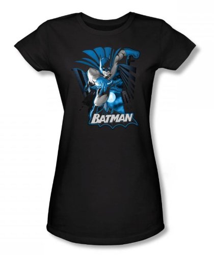  Justice League - Batman Blue & Gray Juniors T-Shirt In Black