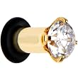 6 Gauge Cz Gold Electro Titanium Tunnel Plug