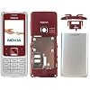 Original Nokia 6300/6301 Komplett Cover silber/rot. Lieferumfang bestehend aus: Frontcover mit Displayscheibe, Mittelgeh�use, Keyset & Akkudeckel.
